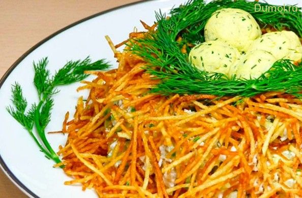 Классический салат «Гнездо глухаря» (классический, салат) Классический салат «Гнездо глухаря»