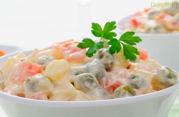 Классический салат «Оливье» с шампиньонами (классический, салат, оливье) Классический салат «Оливье» с шампиньонами