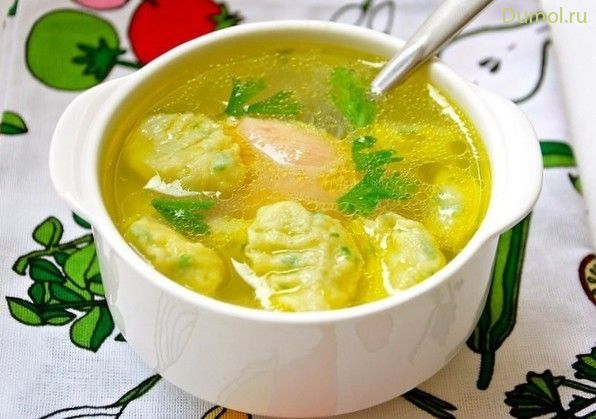 Клецки из шпината с куриным бульоном (клецки, шпината) Клецки из шпината с куриным бульоном