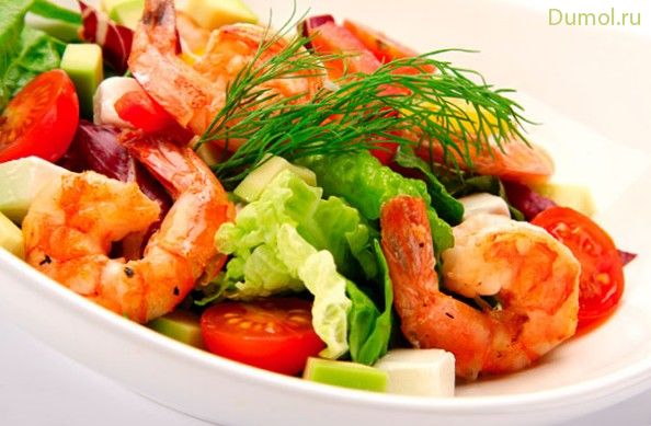 Королевский Цезарь с обжаренными креветками (королевский, цезарь, обжаренными, маринад) Королевский Цезарь с обжаренными креветками