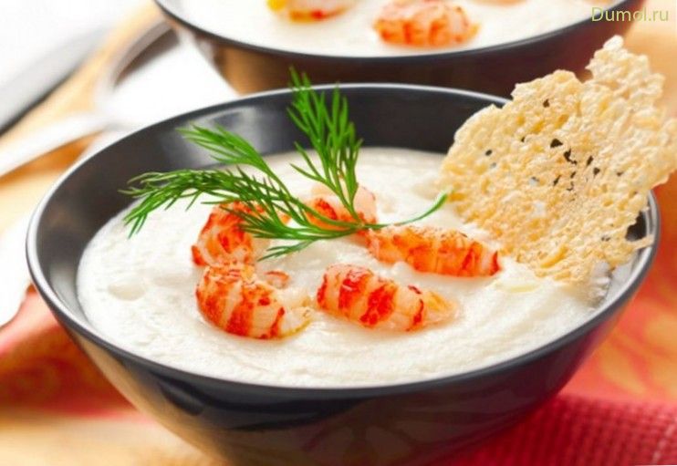Крем-суп из картофеля и сыра с креветками (крем-суп, картофеля) Крем-суп из картофеля и сыра с креветками