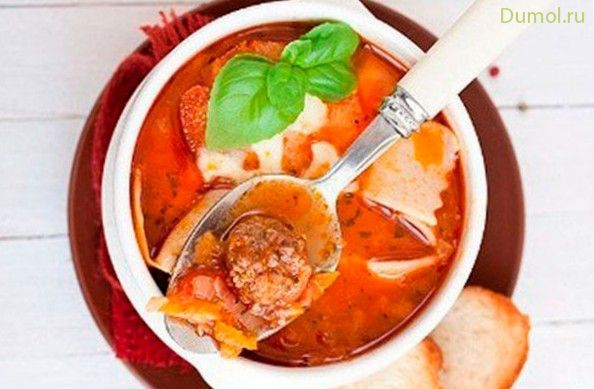 Лазанья суп с пряными травами