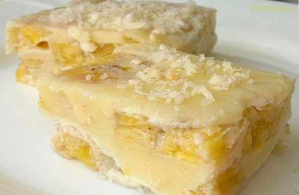 Легкий банановый пудинг в пароварке