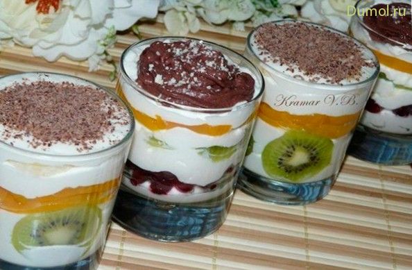 Легкий десерт из творога с фруктами (легкий, десерт, творог, киви) Легкий десерт из творога с фруктами