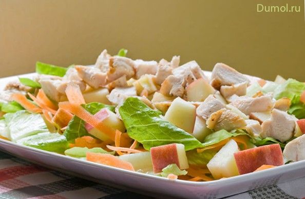 Легкий куриный салат с яблоками (легкий, куриный) Легкий куриный салат с яблоками