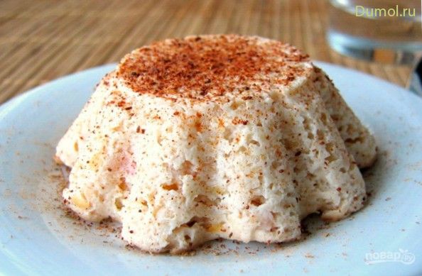 Легкое творожное суфле с яблоком в микроволновке