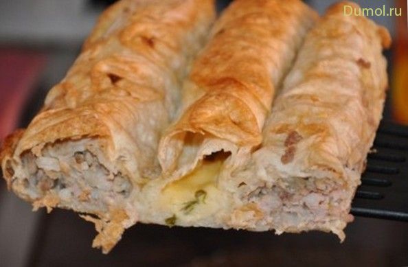Ленивый бёрек с мясным фаршем и сыром (ленивый, бёрек) Ленивый бёрек с мясным фаршем и сыром