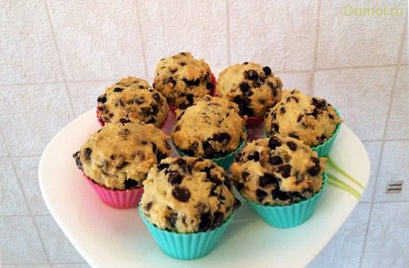 Мaффины с капельками из шоколада (мaффины, капельками, творог) Мaффины с капельками из шоколада