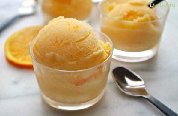 Мандариновое мороженое на молоке