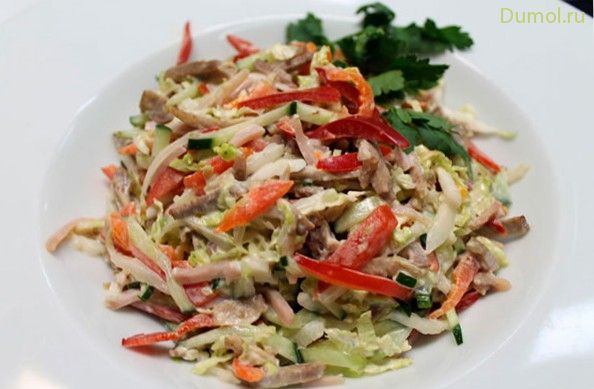 Мясной салат «Тайная» с редькой