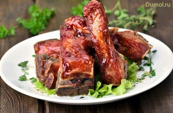 Мясные ребрышки в глазури