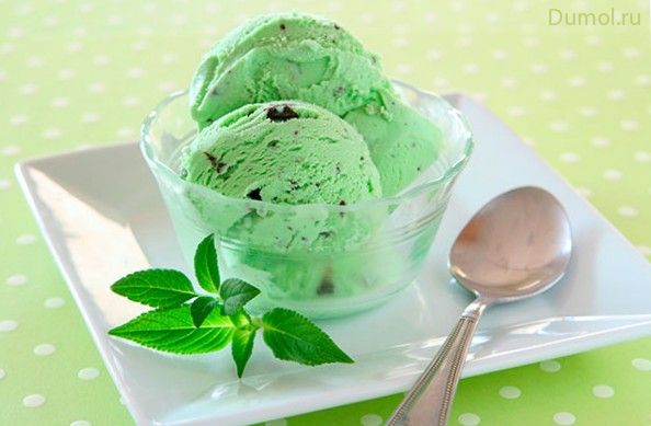 Мятный пломбир с шоколадом