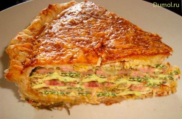 Легкая запеканка из слоеного теста к завтраку