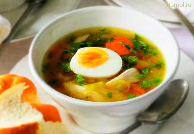 Простой куриный суп с яйцом (несложный, куриный, яйцом) Простой куриный суп с яйцом