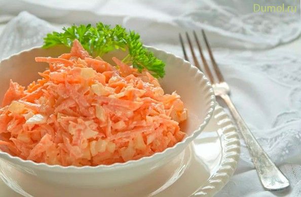 Простой салат из моркови с сыром (несложный, салат) Простой салат из моркови с сыром