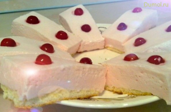 Нежное пирожное «Вишенка» без выпечки