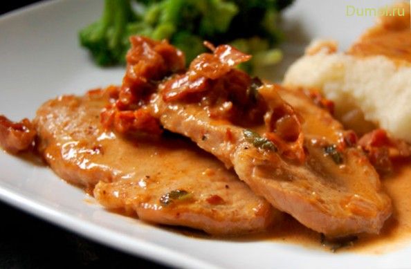 Отбивная из свинины в сливках