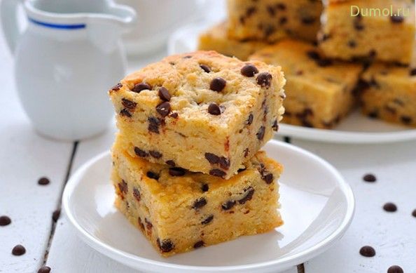 Овсяные "Блонди" с медом и шоколадными каплями (овсяные, блонди) Овсяные "Блонди" с медом и шоколадными каплями