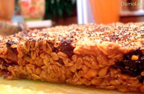 Овсяные козинаки с вишней и сухофруктами