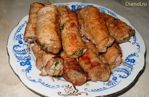 «Пальчики» из мяса с салом по-татарски