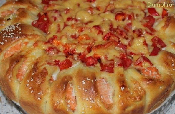 Пирог с семгой и овощами в духовке (пирог, семгой) Пирог с семгой и овощами в духовке