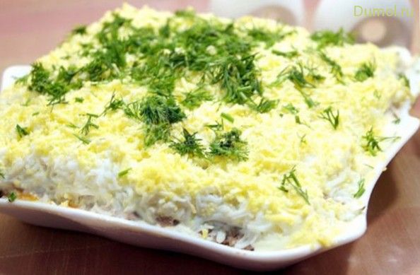 Салат с куриной печенью