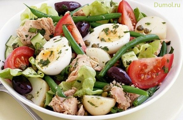 Прованский салат «Нисуаз» с курицей (прованский, салат, нисуаз) Прованский салат «Нисуаз» с курицей