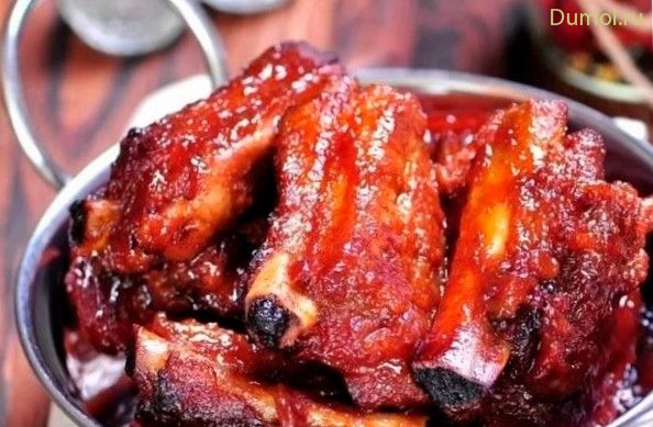 Ребрышки свиные в сладком соусе по-канадски (ребрышки, свиные, сладком, маринад) Ребрышки свиные в сладком соусе по-канадски