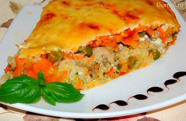 Рисовая запеканка с овощами и курицей (рисовая, запеканка, овощами) Рисовая запеканка с овощами и курицей