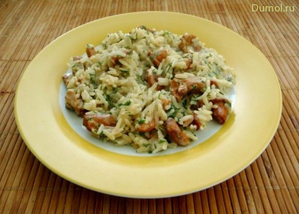 Ризотто с лисичками в сливках