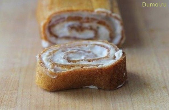 Рулет из фруктовой кожи со сливочным сыром (рулет, фруктовой) Рулет из фруктовой кожи со сливочным сыром