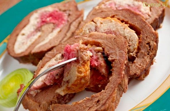 Рулет из куриного мяса и говядины по-американски