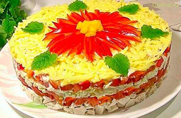 Салат «Астра» с куриной грудкой (салат, астра) Салат «Астра» с куриной грудкой