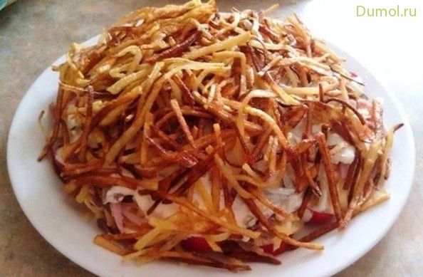 Салат «Блондинка» с ветчиной