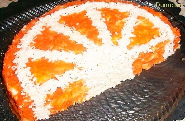 Салат «Долька апельсина» с куриной грудкой (салат, долька, апельсина) Салат «Долька апельсина» с куриной грудкой