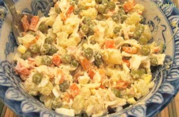 Салат из курицы с овощами по-уральски