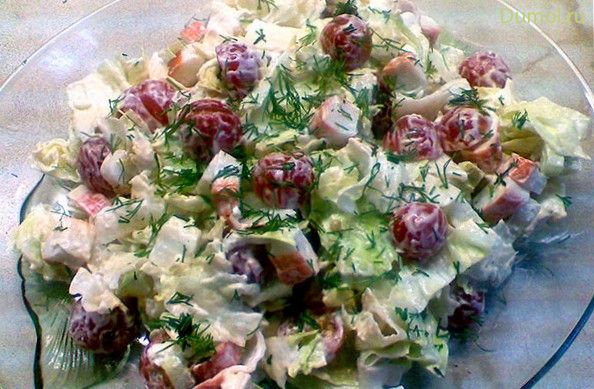 Салат «Капелька росы» с крабовыми палочками (салат, капелька, жир) Салат «Капелька росы» с крабовыми палочками