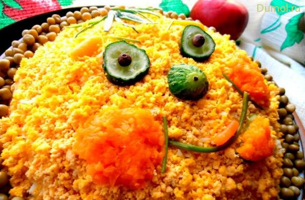 Салат «Колобок» с колбасой (салат, колобок, колбасой) Салат «Колобок» с колбасой