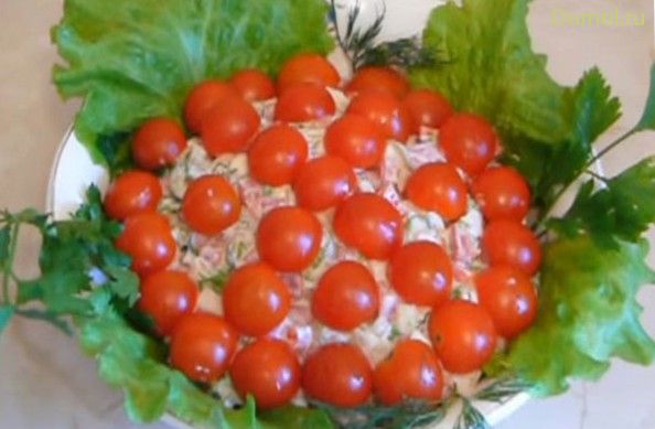 Салат «Красная шапочка» с перцем и курицей (салат, красная, шапочка) Салат «Красная шапочка» с перцем и курицей