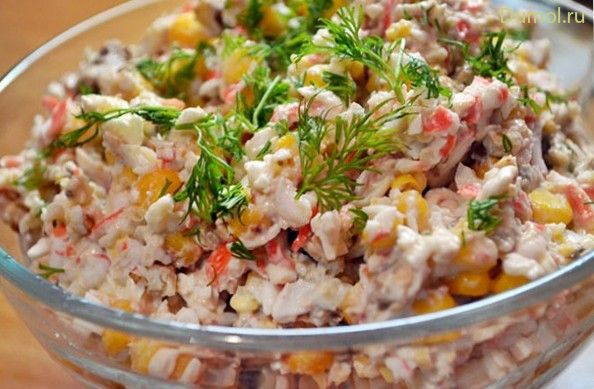 Салат «Крем-брюле» с крабовыми палочками (салат, крем-брюле) Салат «Крем-брюле» с крабовыми палочками