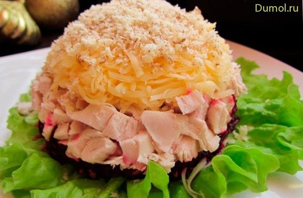 Салат «Кучеряшка» с куриной грудкой
