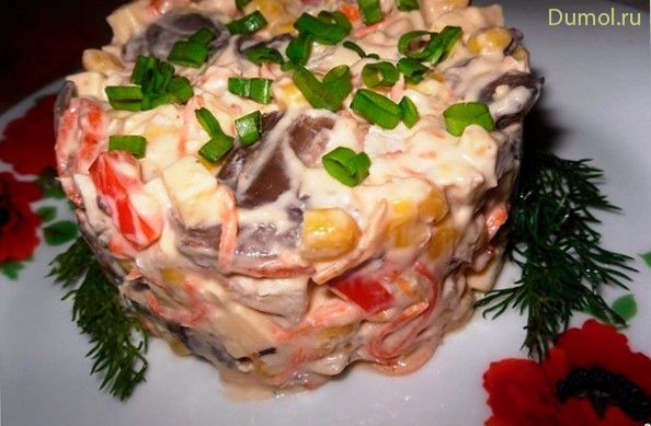Салат «Мозаика» с шампиньонами (салат, мозаика, шампиньонами) Салат «Мозаика» с шампиньонами