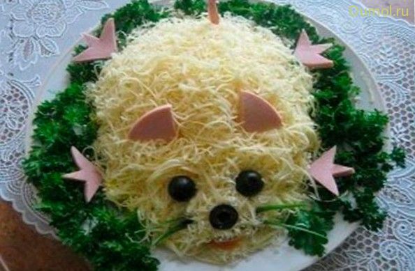 Салат «Мышка» с плавленым сыром