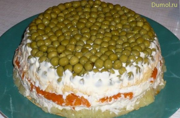 Салат «Объедение» с копченой скумбрией