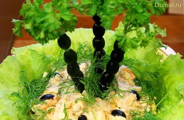Салат «Пальмы» с куриной грудкой (салат, пальмы, куриной) Салат «Пальмы» с куриной грудкой