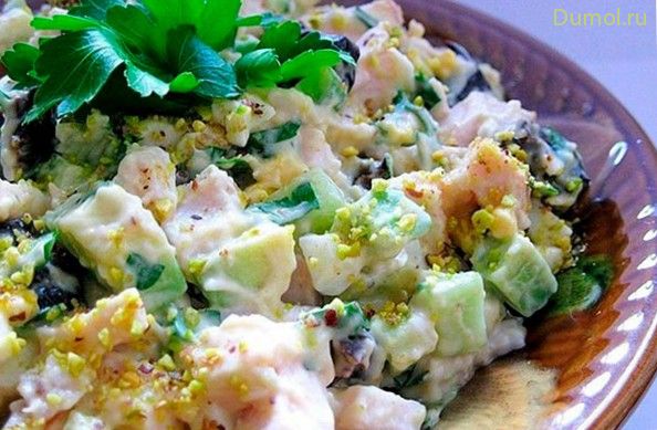 Салат с копченой курицей