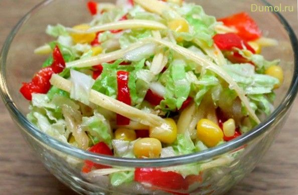 Салат с курицей, перцем и пекинской капустой (салат, курицей, капуста) Салат с курицей, перцем и пекинской капустой
