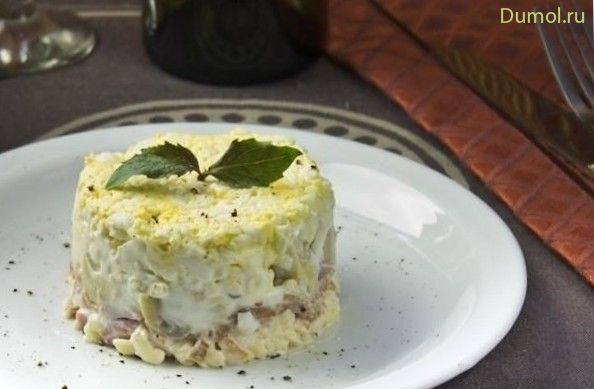 Салат с ветчиной и творожным сыром (салат, ветчиной) Салат с ветчиной и творожным сыром