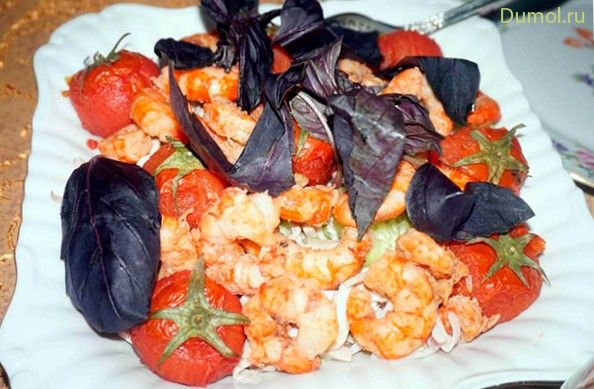 Салат «День рождения» с креветками и кальмарами (салат, сутки) Салат «День рождения» с креветками и кальмарами