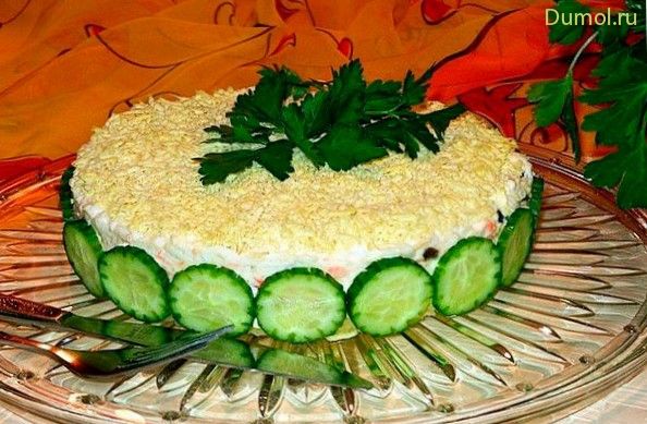Салат-торт «Печень трески под шубой»
